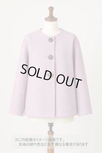 生地： イタリー製アクリルポリ混ウール（パープルピンク）