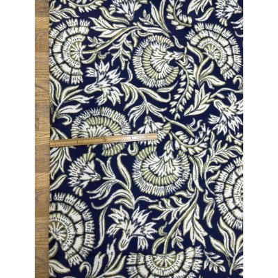 画像2: 生地：ポリエステル100％オリエンタルプリント（紺／白・緑）