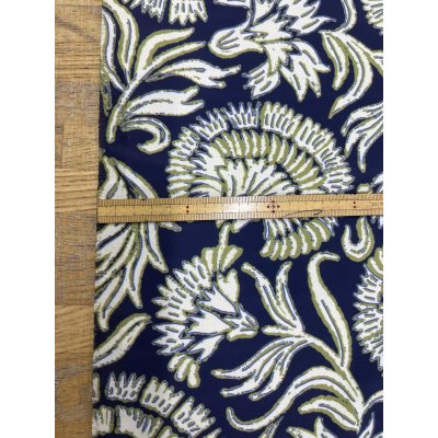 画像3: 生地：ポリエステル100％オリエンタルプリント（紺／白・緑）