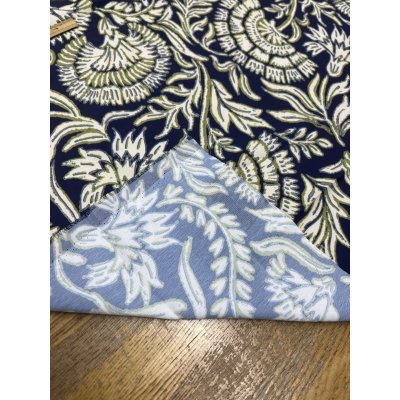 画像4: 生地：ポリエステル100％オリエンタルプリント（紺／白・緑）