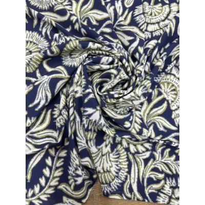 画像6: 生地：ポリエステル100％オリエンタルプリント（紺／白・緑）