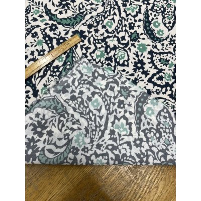 画像4: 生地：ポリエステル100％プリント（白地×紺・緑）