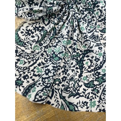 画像6: 生地：ポリエステル100％プリント（白地×紺・緑）