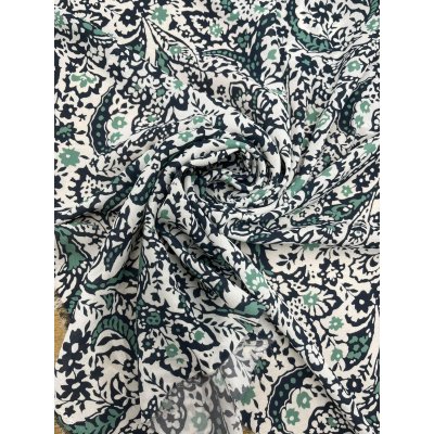 画像7: 生地：ポリエステル100％プリント（白地×紺・緑）