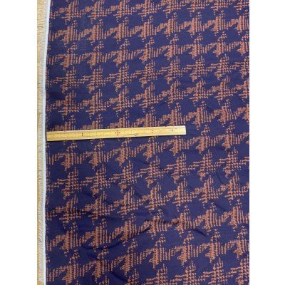 画像2: 生地：ポリエステル100％千鳥格子プリント（ネイビー／オレンジ）