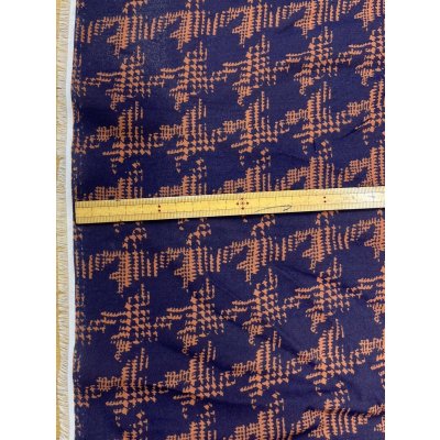 画像4: 生地：ポリエステル100％千鳥格子プリント（ネイビー／オレンジ）