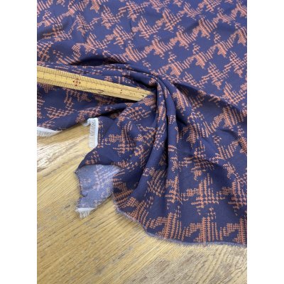 画像7: 生地：ポリエステル100％千鳥格子プリント（ネイビー／オレンジ）