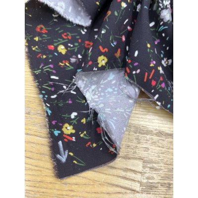 画像8: 生地：ポリエステル100％小花柄プリント（黒）