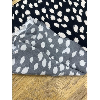 画像4: 生地：レーヨンプリント（黒／白）