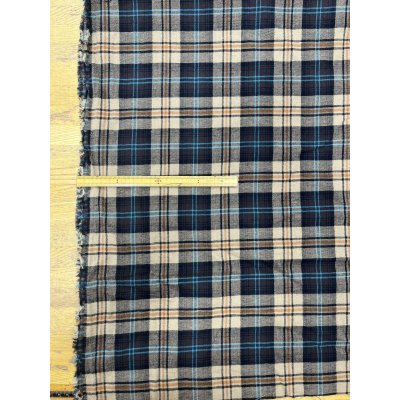 画像2: 生地：綿100％チェック柄両面ダブルガーゼ（茶系）