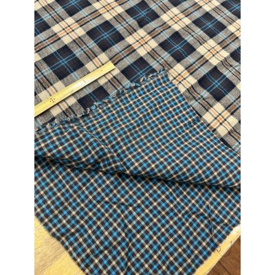 画像5: 生地：綿100％チェック柄両面ダブルガーゼ（茶系）