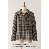 生地：千鳥格子柄 ウールポリエステル（ベージュ×茶）