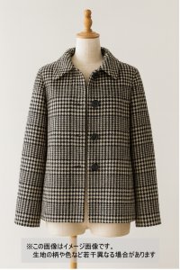 生地：千鳥格子柄 ウールポリエステル（ベージュ×茶）