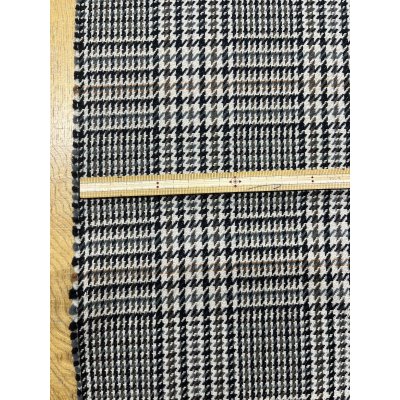 画像3: 生地：千鳥格子柄 ウールポリエステル（ベージュ×茶）