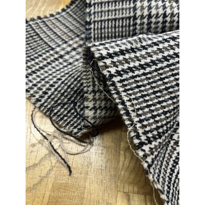 画像7: 生地：千鳥格子柄 ウールポリエステル（ベージュ×茶）