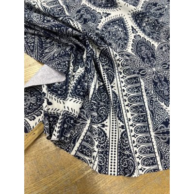 画像6: 生地：ペイズリー柄ポリエステル2WAYニット（キナリ×青）