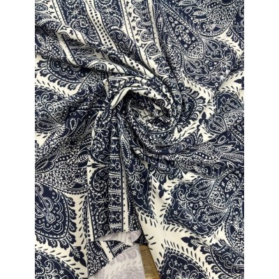 画像7: 生地：ペイズリー柄ポリエステル2WAYニット（キナリ×青）