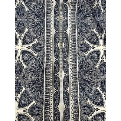 画像8: 生地：ペイズリー柄ポリエステル2WAYニット（キナリ×青）