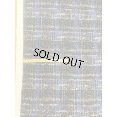 画像2: 生地：ポリエステル100％手描き風チェック柄プリントニット（ネイビー系）