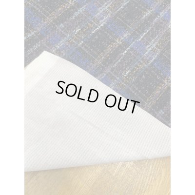 画像4: 生地：ポリエステル100％手描き風チェック柄プリントニット（ネイビー系）