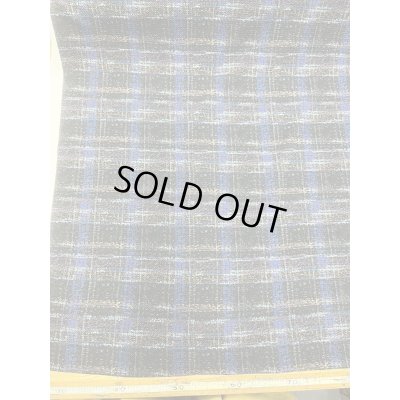 画像8: 生地：ポリエステル100％手描き風チェック柄プリントニット（ネイビー系）