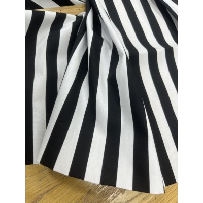 画像6: 生地：綿100％ストライププリント（白地×黒）