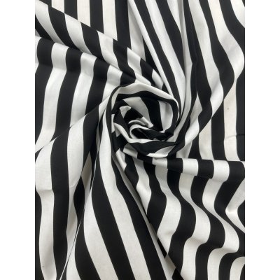 画像7: 生地：綿100％ストライププリント（白地×黒）