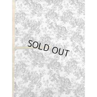 画像2: 生地：綿100％花柄リアルプリント（白地×黒）