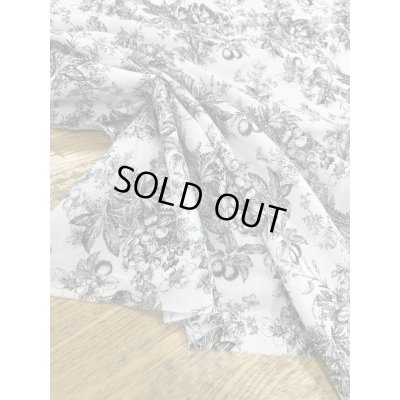 画像6: 生地：綿100％花柄リアルプリント（白地×黒）