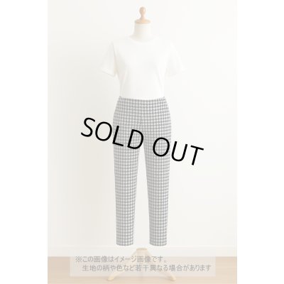 画像1: 生地：千鳥格子2WAYストレッチ（白×黒）