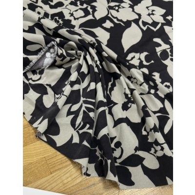 画像6: 生地：ツートンカラーフラワープリント生地（薄ベージュ×こげ茶）