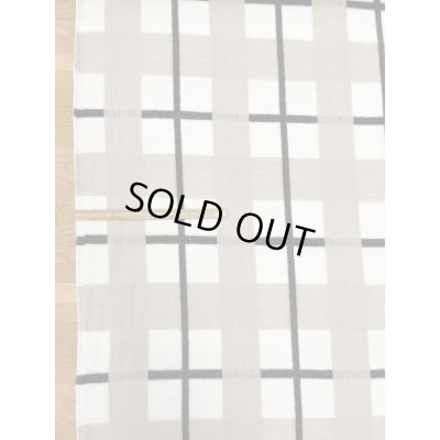 画像2: 生地：大柄チェック起毛ウール混ファブリック（白×黒×グレージュ）