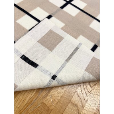 画像4: 生地：大柄チェック起毛ウール混ファブリック（白×黒×グレージュ）