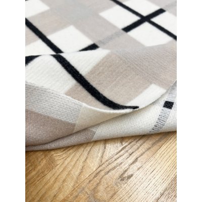 画像5: 生地：大柄チェック起毛ウール混ファブリック（白×黒×グレージュ）