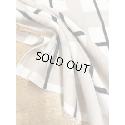 画像6: 生地：大柄チェック起毛ウール混ファブリック（白×黒×グレージュ）