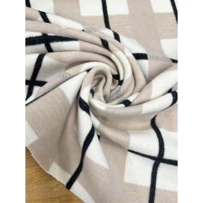 画像7: 生地：大柄チェック起毛ウール混ファブリック（白×黒×グレージュ）