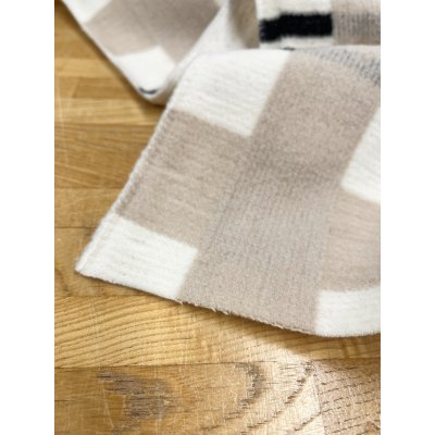 画像8: 生地：大柄チェック起毛ウール混ファブリック（白×黒×グレージュ）