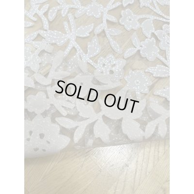 画像3: 生地：オーガンジー花柄刺繍レース（ベージュ）