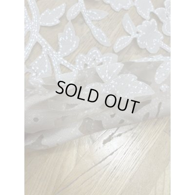 画像4: 生地：オーガンジー花柄刺繍レース（ベージュ）