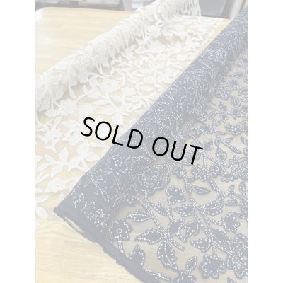 画像8: 生地：オーガンジー花柄刺繍レース（ベージュ）