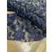 画像5: 生地：オーガンジー花柄刺繍レース（ネイビー） (5)