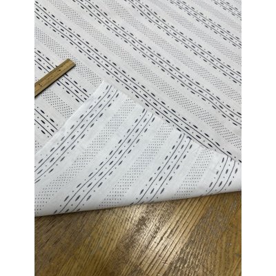 画像4: 生地：綿プリント ストライプドット（白×濃紺）