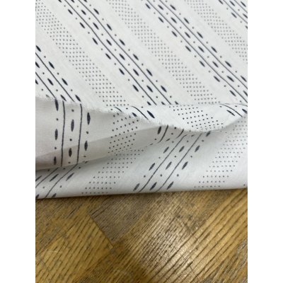 画像5: 生地：綿プリント ストライプドット（白×濃紺）