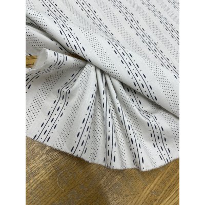 画像6: 生地：綿プリント ストライプドット（白×濃紺）