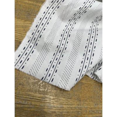 画像8: 生地：綿プリント ストライプドット（白×濃紺）