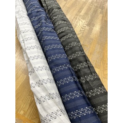 画像9: 生地：綿プリント ストライプドット（白×濃紺）