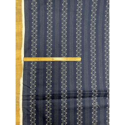 画像2: 生地：綿プリント ストライプドット（紺×ベージュ）