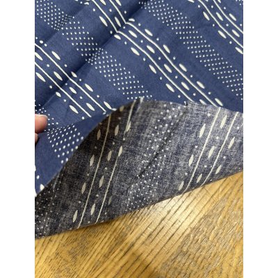 画像5: 生地：綿プリント ストライプドット（紺×ベージュ）