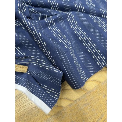 画像6: 生地：綿プリント ストライプドット（紺×ベージュ）