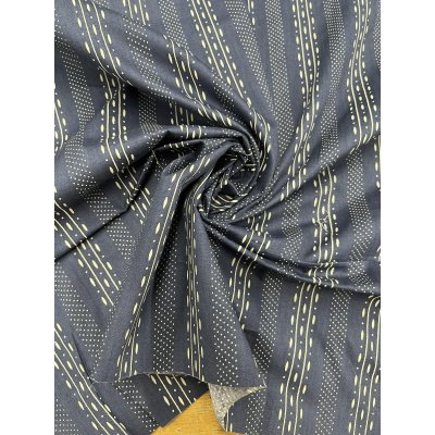 画像7: 生地：綿プリント ストライプドット（紺×ベージュ）